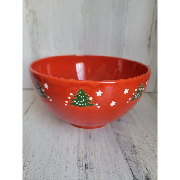Vintage Waechtersbach large mixing bowls red xmas tree kitchen baking - Picture 1 of 5